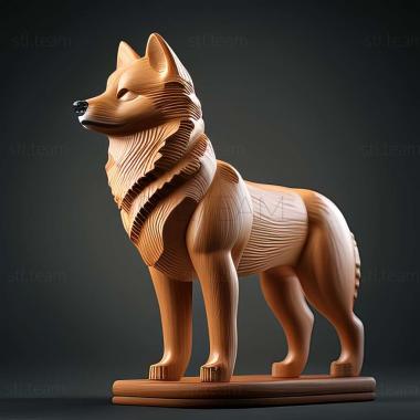 3D model Finnish Spitz dog (STL)